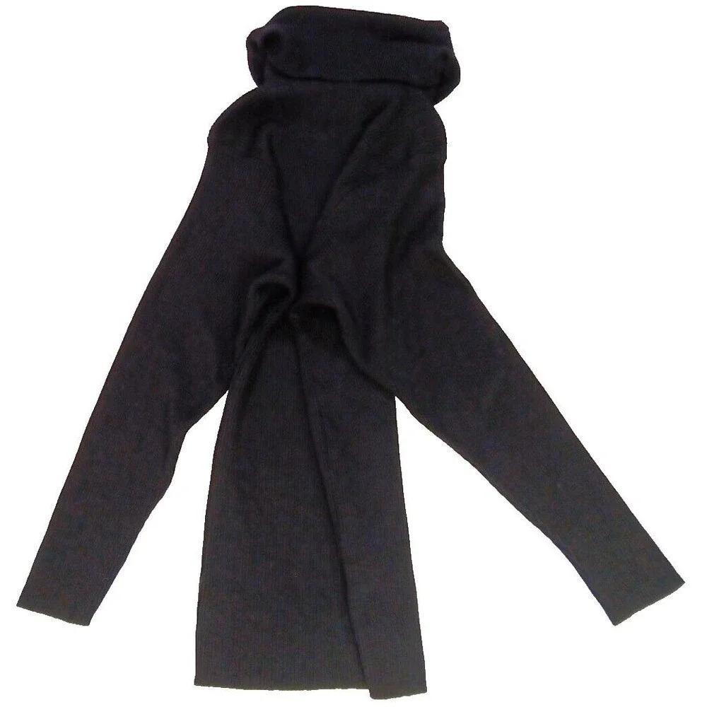 Saint Laurent Vintage Lambswool Roll Tab Turtle Neck ‎ Black Sweater sz 40 - Picture 14 of 14